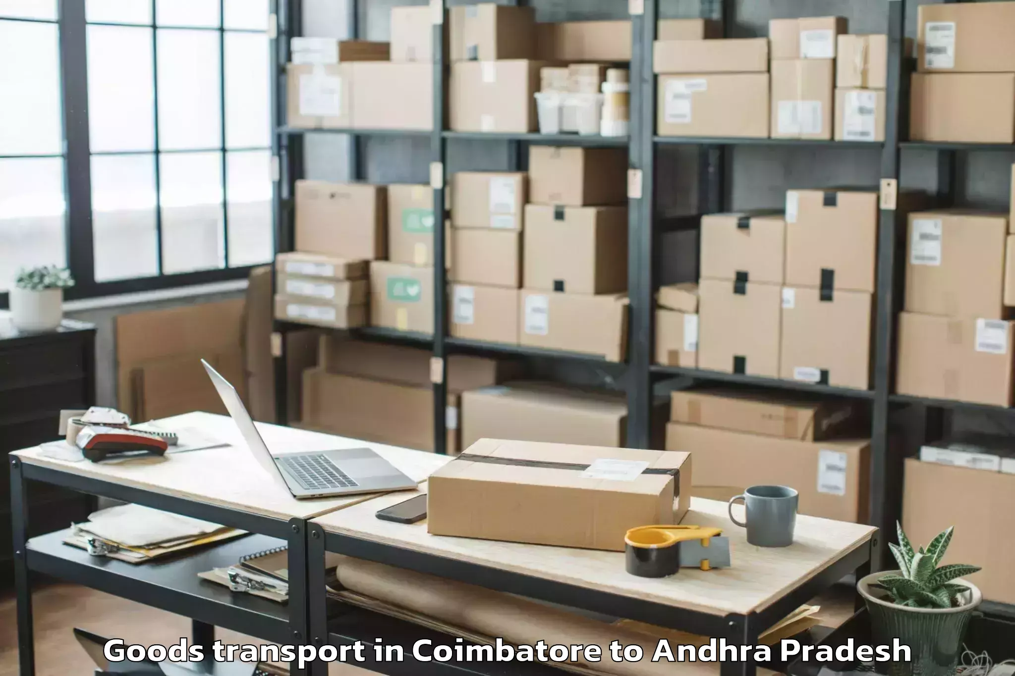 Leading Coimbatore to Komarolu Goods Transport Provider